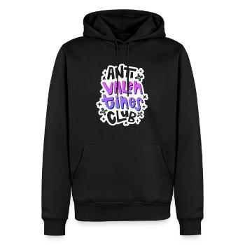 Tenue de Saint-Valentin - Anti Valentines Club - Sweat à capuche Premium bio Homme - noir - Devant - Nico (187cm)