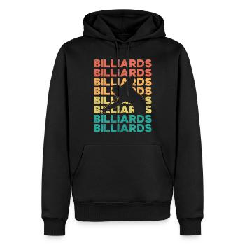 Billiards Pool Player Ball Retro - Men’s Premium Organic Hoodie - black - Front - Nico (187cm)