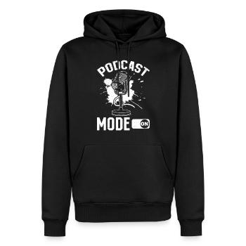 Podcast Mode On - Podcasting Podcast Host Podcaste - Männer Premium Bio Hoodie - Schwarz - Vorne - Nico (187cm)