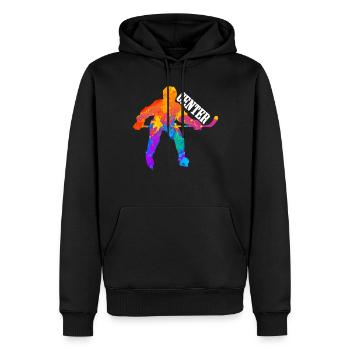 Cadeau du centre des joueurs de hockey sur glace - Sweat à capuche Premium bio Homme - noir - Devant - Nico (187cm)