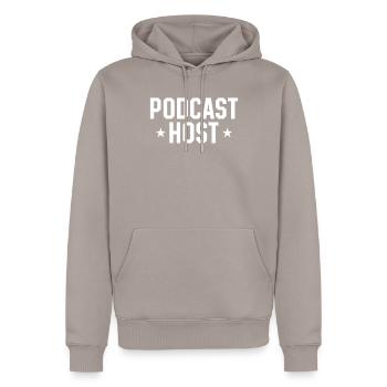 Podcaster Podcasting Podcast Creator - Podcast Hos - Men’s Premium Organic Hoodie - taupe - Front - Nico (187cm)