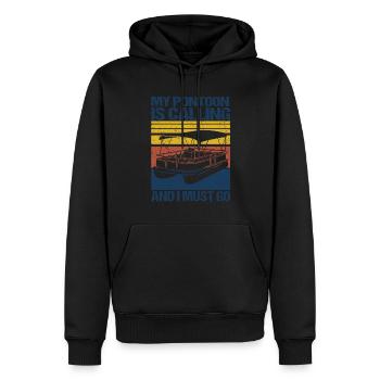Pontoon Queen Boat Pontoon Women - Men’s Premium Organic Hoodie - black - Front - Nico (187cm)