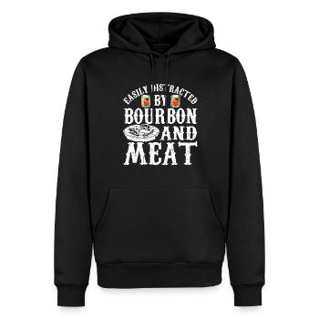 Bourbon-Smoker-Grillwhisky - Männer Premium Bio Hoodie - Schwarz - Vorne - Nico (187cm)