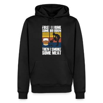 Bourbon-Smoker-Grillwhisky - Männer Premium Bio Hoodie - Schwarz - Vorne - Nico (187cm)