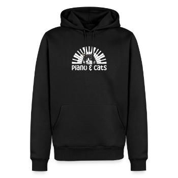 Piano Cat Musiker Pianist Cat Whisperer Kitty - Männer Premium Bio Hoodie - Schwarz - Vorne - Nico (187cm)