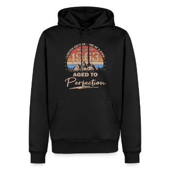 60th birthday Born in 1963 Made in 1963 - Men’s Premium Organic Hoodie - black - Front - Nico (187cm)