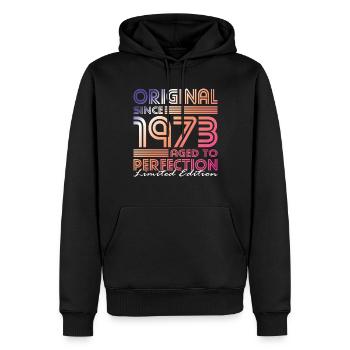 50th birthday born 1973 Original Since 1973 - Men’s Premium Organic Hoodie - black - Front - Nico (187cm)