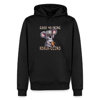 Guten Morgen Koala-Cchino - Männer Premium Bio Hoodie - Schwarz - Vorne - Nico (187cm)
