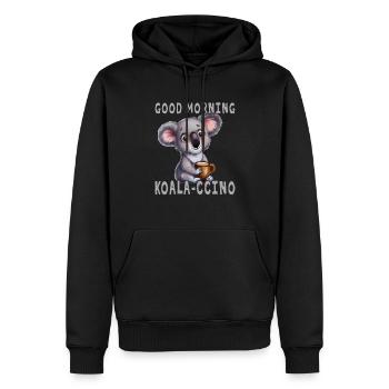 Guten Morgen Koala-Cchino - Männer Premium Bio Hoodie - Schwarz - Vorne - Nico (187cm)