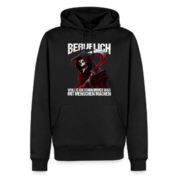 Beruflich schon immer was mit Menschen machen - Männer Premium Bio Hoodie - Schwarz - Vorne - Nico (187cm)