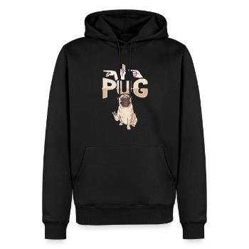 ILY Mops ASL Handgeste Taub Gebärdensprache - Männer Premium Bio Hoodie - Schwarz - Vorne - Nico (187cm)