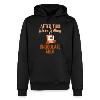 Cadeaux pour amateurs de lait au chocolat - Sweat à capuche Premium bio Homme - noir - Devant - Nico (187cm)