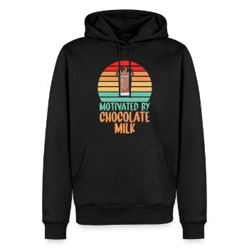 Cadeaux pour amateurs de lait au chocolat - Sweat à capuche Premium bio Homme - noir - Devant - Nico (187cm)