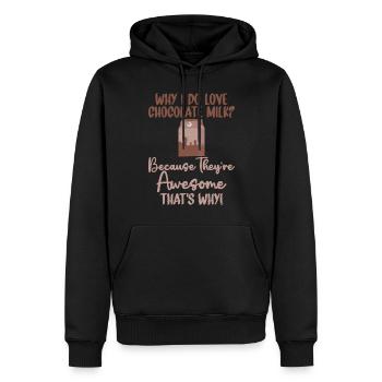 Cadeaux pour amateurs de lait au chocolat - Sweat à capuche Premium bio Homme - noir - Devant - Nico (187cm)