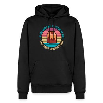 Cadeaux pour amateurs de lait au chocolat - Sweat à capuche Premium bio Homme - noir - Devant - Nico (187cm)