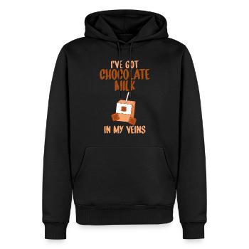 Cadeaux pour amateurs de lait au chocolat - Sweat à capuche Premium bio Homme - noir - Devant - Nico (187cm)