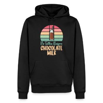 Cadeaux pour amateurs de lait au chocolat - Sweat à capuche Premium bio Homme - noir - Devant - Nico (187cm)