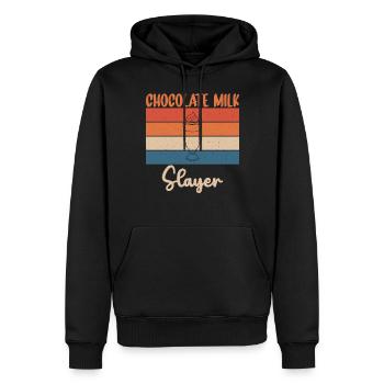 Cadeaux pour amateurs de lait au chocolat - Sweat à capuche Premium bio Homme - noir - Devant - Nico (187cm)