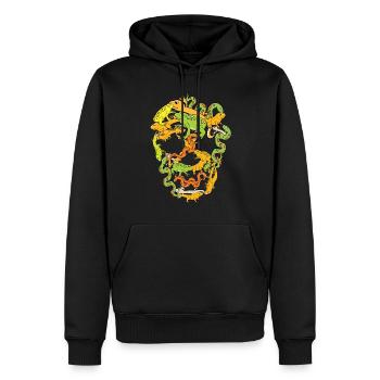 Frosch Schlange Gekko Amphibien Lurch - Männer Premium Bio Hoodie - Schwarz - Vorne - Nico (187cm)