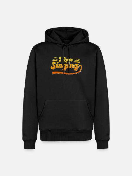 Ich liebe Singen - Männer Premium Bio Hoodie - Schwarz
