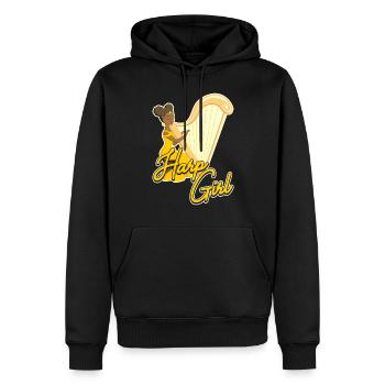 Harpe Fille Harfe - Sweat à capuche Premium bio Homme - noir - Devant - Nico (187cm)