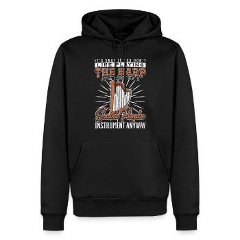 Harp Playing Its Kind Of A Smart People Harfe - Men’s Premium Organic Hoodie - black - Front - Nico (187cm)