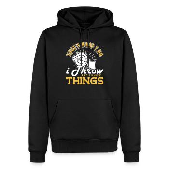 Discus I do I throw and I know things Discus thrower - Men’s Premium Organic Hoodie - black - Front - Nico (187cm)