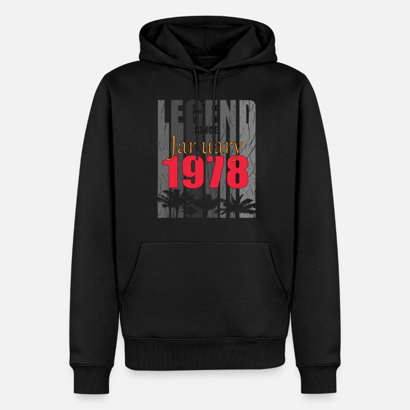 1978 Januar retro Geburtstag Geschenk - Männer Premium Bio Hoodie - Schwarz