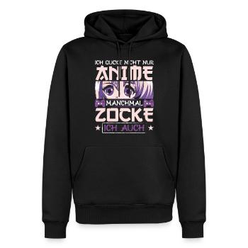 anime Kawaii zocken Gamer Otaku Manga - Männer Premium Bio Hoodie - Schwarz - Vorne - Nico (187cm)