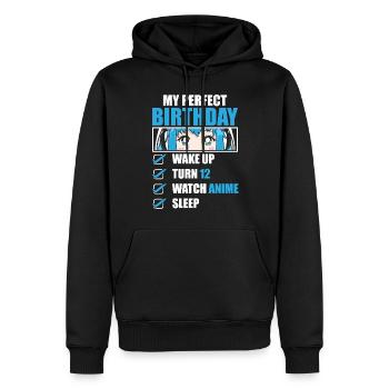anime girl kawaii otaku manga - Sweat à capuche Premium bio Homme - noir - Devant - Nico (187cm)