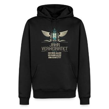 35 Jahr verheiratet weiß alles 35.Hochzeitstag - Männer Premium Bio Hoodie - Schwarz - Vorne - Nico (187cm)