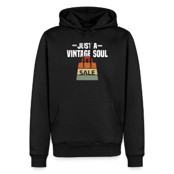 Magasin d’occasion Eco Hipster d’occasion - Sweat à capuche Premium bio Homme - noir - Devant - Nico (187cm)