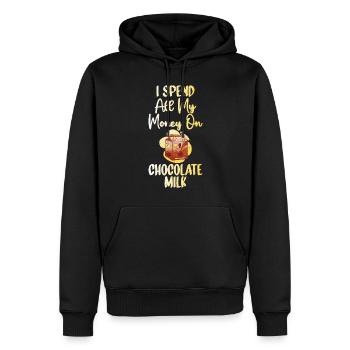 Cadeaux pour amateurs de lait au chocolat - Sweat à capuche Premium bio Homme - noir - Devant - Nico (187cm)
