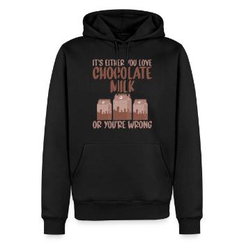 Cadeaux pour amateurs de lait au chocolat - Sweat à capuche Premium bio Homme - noir - Devant - Nico (187cm)