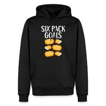 Cadeaux de pépites de poulet - Sweat à capuche Premium bio Homme - noir - Devant - Nico (187cm)