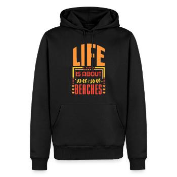 La vie se compose de plages vacances à la plage - Sweat à capuche Premium bio Homme - noir - Devant - Nico (187cm)
