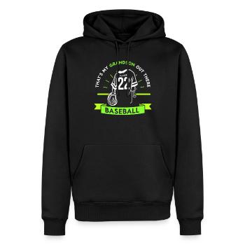 Das Ist Mein Enkel Da Draußen Beim Baseball Sport - Männer Premium Bio Hoodie - Schwarz - Vorne - Nico (187cm)