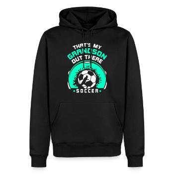 C’est mon petit-fils là-bas passe-temps sportif de football - Sweat à capuche Premium bio Homme - noir - Devant - Nico (187cm)