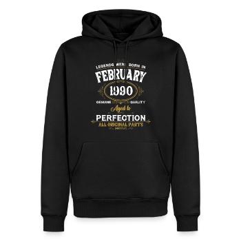 Legends Were Born In February 1990 - Männer Premium Bio Hoodie - Schwarz - Vorne - Nico (187cm)