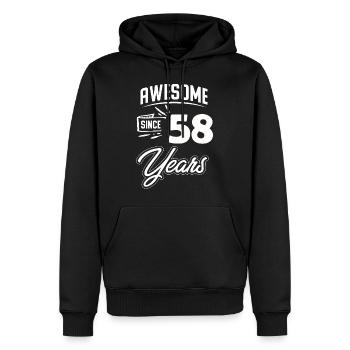 Fête du 58e anniversaire Ancienne année de construction - Sweat à capuche Premium bio Homme - noir - Devant - Nico (187cm)