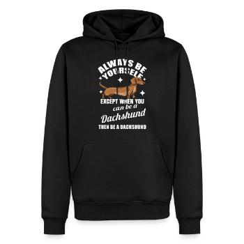 Teckel Cadeau Dixie Viennese Doxie Teckel - Sweat à capuche Premium bio Homme - noir - Devant - Nico (187cm)