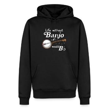 Banjo - Männer Premium Bio Hoodie - Schwarz - Vorne - Nico (187cm)
