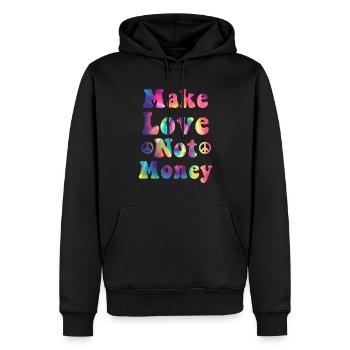 Hippie Geschenk Acidhead Flowerpower Hippi Hippy - Männer Premium Bio Hoodie - Schwarz - Vorne - Nico (187cm)
