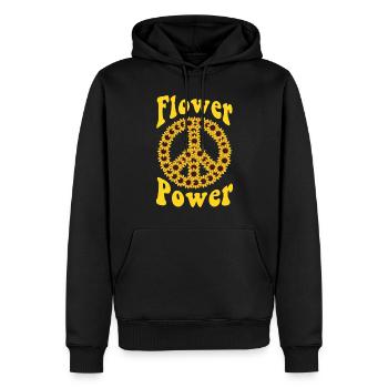 Hippie Tshirt Peace Movement Woodstock Boho Groove - Men’s Premium Organic Hoodie - black - Front - Nico (187cm)