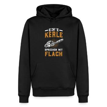 Holz Geschenke Chainsaw Kettensäge Waldarbeiter - Männer Premium Bio Hoodie - Schwarz - Vorne - Nico (187cm)