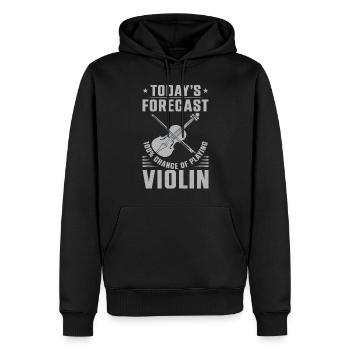 Violin Violinist Today's Forecast - Männer Premium Bio Hoodie - Schwarz - Vorne - Nico (187cm)