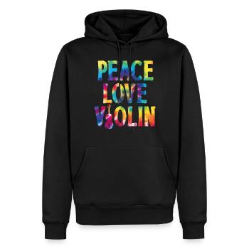 Violon Violoniste Fille Aquarelle - Sweat à capuche Premium bio Homme - noir - Devant - Nico (187cm)