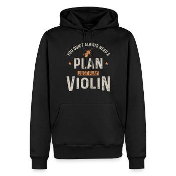 Violoniste violoniste Vous n’avez pas toujours - Sweat à capuche Premium bio Homme - noir - Devant - Nico (187cm)