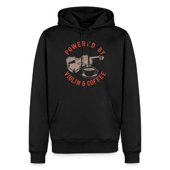 Violin Violinist Coffee Powered By - Männer Premium Bio Hoodie - Schwarz - Vorne - Nico (187cm)