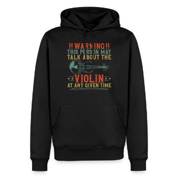 Violoniste Violoniste Avertissement - Sweat à capuche Premium bio Homme - noir - Devant - Nico (187cm)